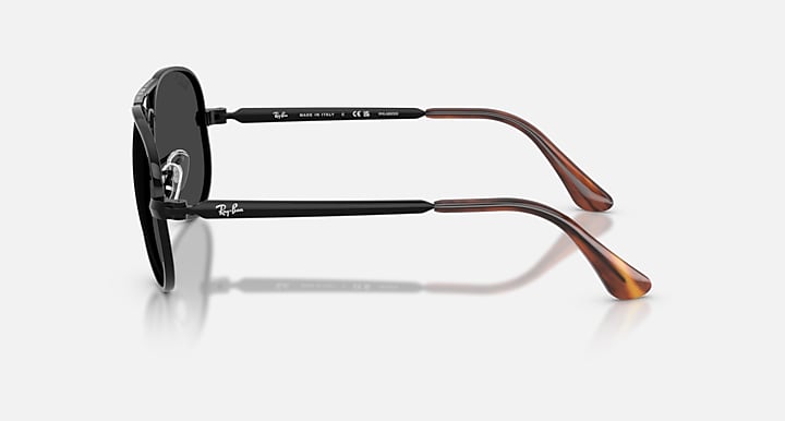 Ray-Ban AVIATOR MAX Black with Black Polarized Solid Color lenses - Lateral