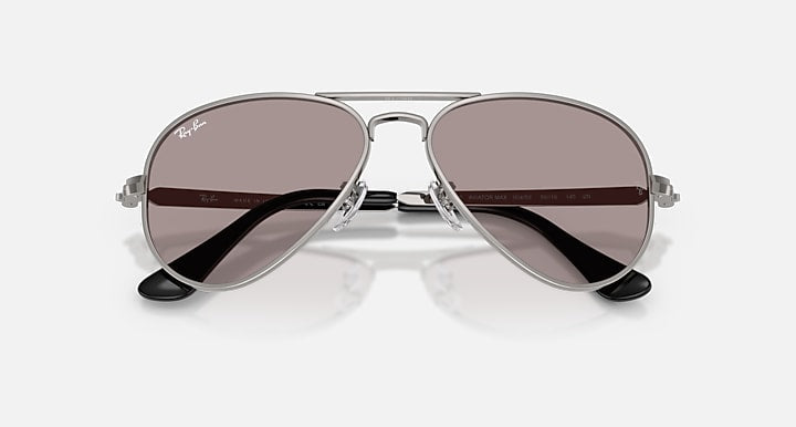 Ray-Ban AVIATOR MAX SUMMER CAPSULE Gunmetal with Violet Solid Color lenses - Closed Front