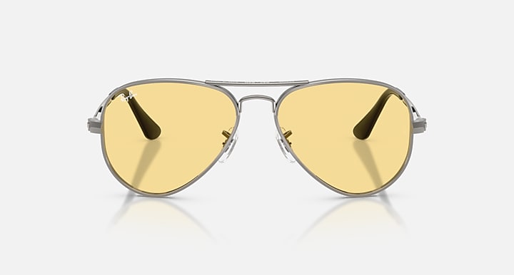 Ray-Ban AVIATOR MAX SUMMER CAPSULE Gunmetal with Yellow Solid Color lenses - Front