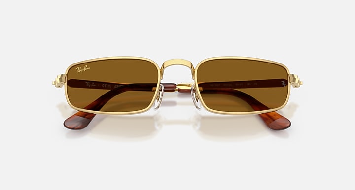 Ray-Ban RB3927 BY A$AP ROCKY Arista Gold with Brown Solid Color lenses - Closed Front