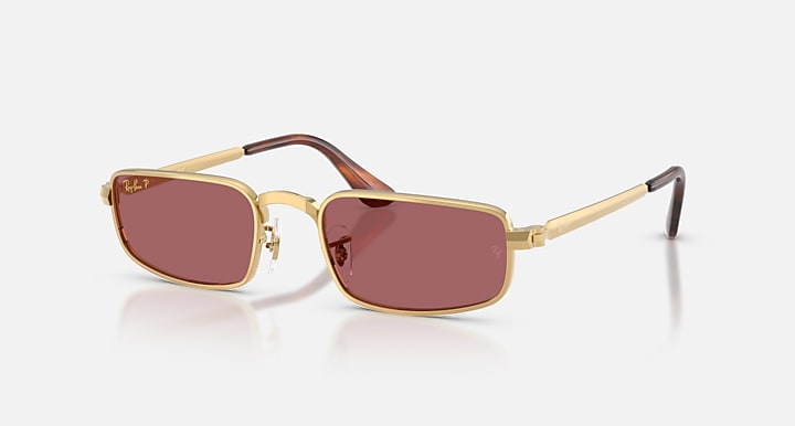 Ray-Ban RB3927 BY A$AP ROCKY Arista Gold with Purple Polarized Solid Color lenses - Quarter