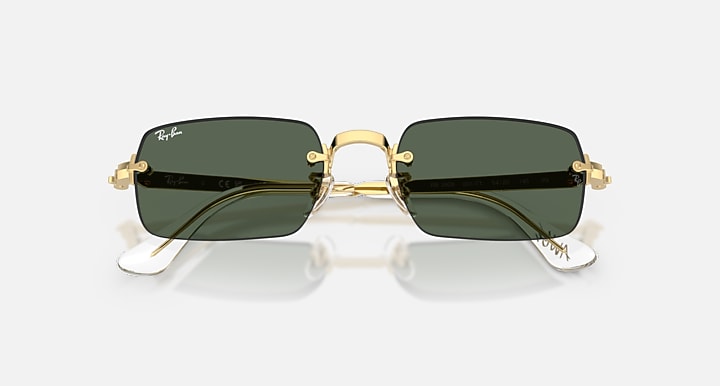 Ray-Ban RB3928 BY A$AP ROCKY Arista Gold with Dark Green Solid Color lenses - Closed Front