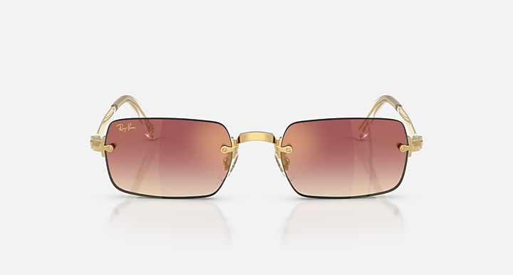 Ray-Ban RB3928 BY A$AP ROCKY Arista Gold with Clear Gradient Dark Violet Gradient - Mirror lenses - Front