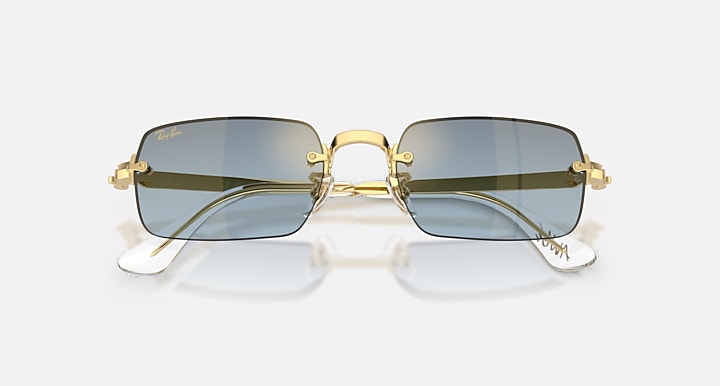 Ray-Ban RB3928 BY A$AP ROCKY Arista Gold with Blue Gradient Dark Grey Gradient - Mirror lenses - Closed Front