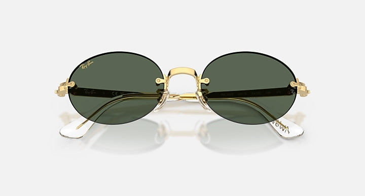 Ray-Ban RB3929 BY A$AP ROCKY Arista Gold with Dark Green Solid Color lenses - Closed Front