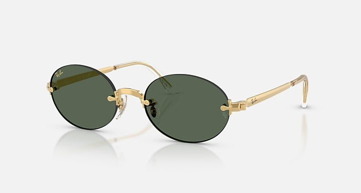 Ray-Ban RB3929 BY A$AP ROCKY Arista Gold with Dark Green Solid Color lenses - Quarter
