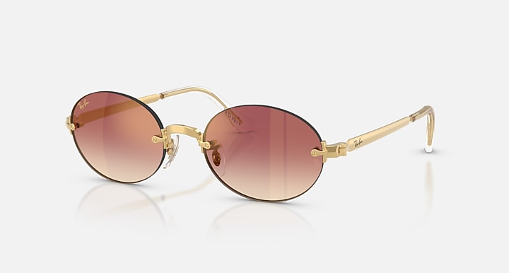 Ray-Ban RB3929 BY A$AP ROCKY Arista Gold with Clear Gradient Dark Violet Gradient - Mirror lenses - Quarter
