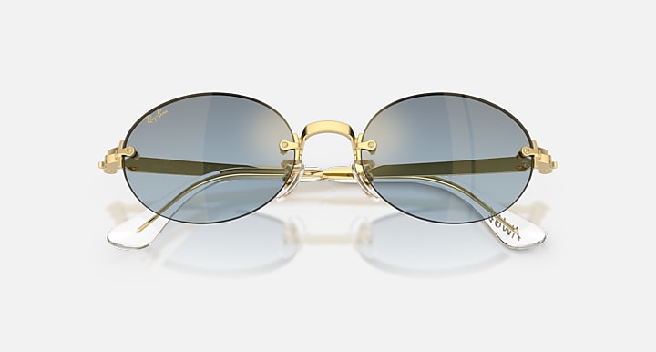 Ray-Ban RB3929 BY A$AP ROCKY Arista Gold with Blue Gradient Dark Grey Gradient - Mirror lenses - Closed Front