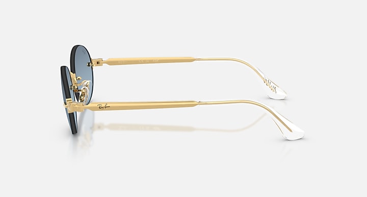 Ray-Ban RB3929 BY A$AP ROCKY Arista Gold with Blue Gradient Dark Grey Gradient - Mirror lenses - Lateral