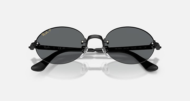 Ray-Ban RB3929 BY A$AP ROCKY Black with Dark Grey Polarized Solid Color lenses - Closed Front