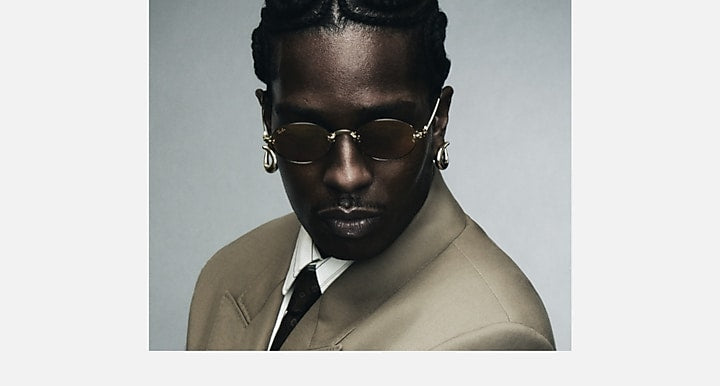 Ray-Ban RB3929 BY A$AP ROCKY Arista Gold with Clear Gradient Dark Violet Gradient - Mirror lenses - On model