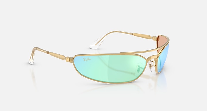 Ray-Ban RB3930 LIMITED BY A$AP ROCKY Arista Gold with Light Green/Blue Solid Color - Mirror lenses - Alternative