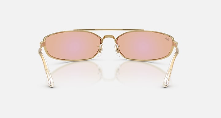 Ray-Ban RB3930 LIMITED BY A$AP ROCKY Arista Gold with Light Green/Blue Solid Color - Mirror lenses - Back