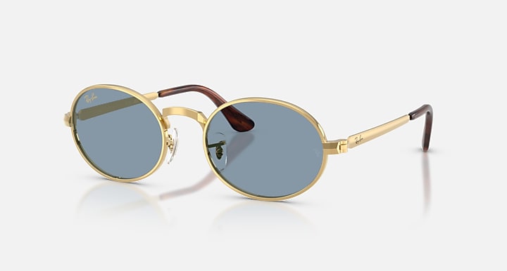 Ray-Ban RB3931 BY A$AP ROCKY Arista Gold with Blue Solid Color lenses - Quarter