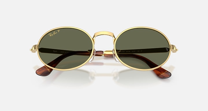 Ray-Ban RB3931 BY A$AP ROCKY Arista Gold with Polarized Green Solid Color lenses - Closed Front