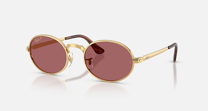 Ray-Ban RB3931 BY A$AP ROCKY Arista Gold with Purple Polarized Solid Color lenses - Quarter