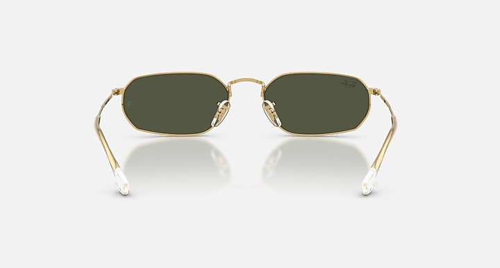 Ray-Ban RB3947 Arista Gold with Green Solid Color lenses - Back