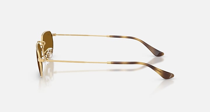 Ray-Ban RB3947 Arista Gold with Brown Solid Color lenses - Lateral