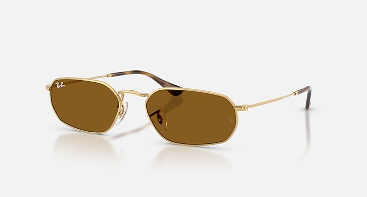 Ray-Ban RB3947 Arista Gold with Brown Solid Color lenses - Quarter