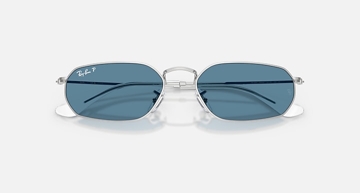 Ray-Ban RB3947 POLARIZED+ LENSES Silver with Polarized+ Blue Polarized+ lenses - Closed Front