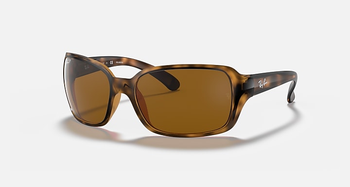 Ray-Ban RB4068 Havana with Brown Polarized Solid Color lenses - Quarter