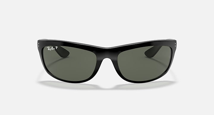 Ray-Ban BALORAMA Black with G-15 Green Polarized Solid Color lenses - Front