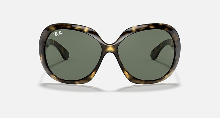 Ray-Ban JACKIE OHH II Light Havana with Green Classic Solid Color lenses - Front