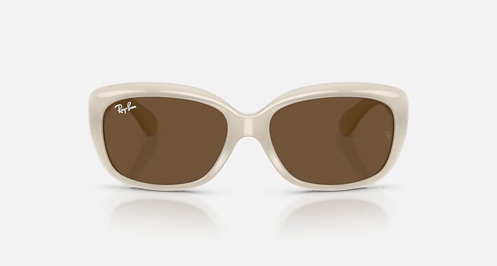 Ray-Ban JACKIE OHH Opal Ivory with Dark Brown Solid Color lenses - Front