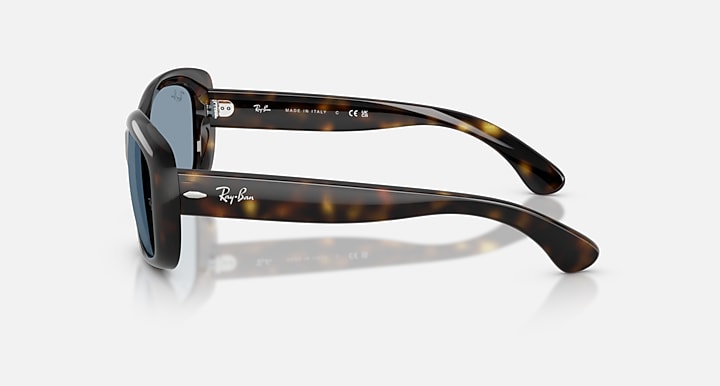 Ray-Ban JACKIE OHH Light Havana with Blue Solid Color lenses - Lateral