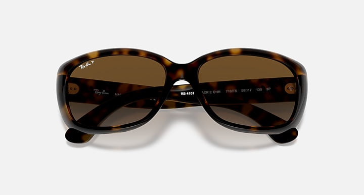 Ray-Ban JACKIE OHH Light Havana with Brown Polarized Gradient lenses - Closed Front