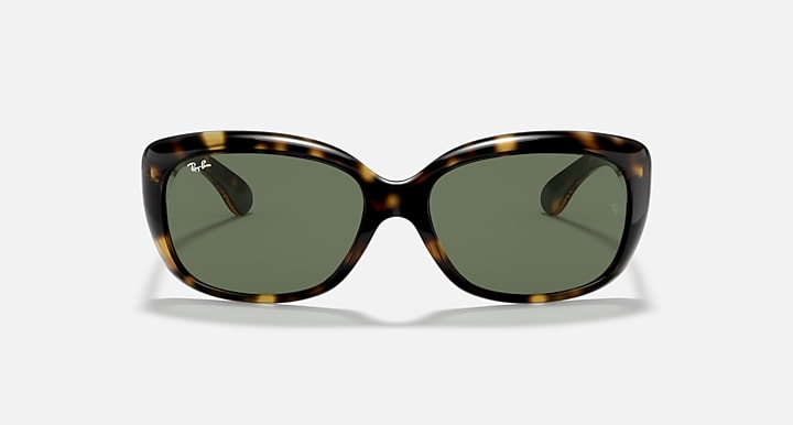 Ray-Ban JACKIE OHH Light Havana with Green Solid Color lenses - Front