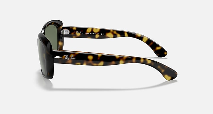 Ray-Ban JACKIE OHH Light Havana with Green Solid Color lenses - Lateral