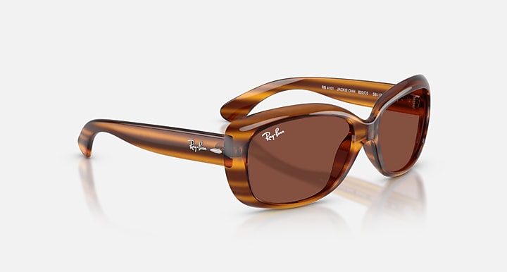 Ray-Ban JACKIE OHH Striped Red Havana with Red Solid Color lenses - Alternative