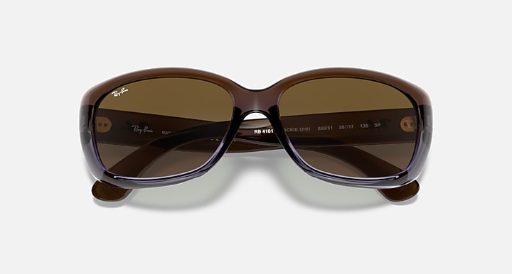 Ray-Ban JACKIE OHH Brown with Brown Gradient Gradient lenses - Closed Front
