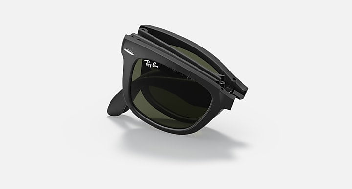 Ray-Ban WAYFARER FOLDING CLASSIC Black with G-15 Green Solid Color lenses - Folding