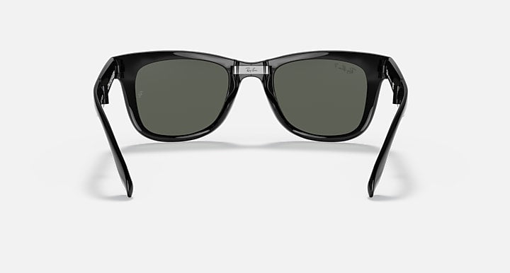 Ray-Ban WAYFARER FOLDING CLASSIC Black with G-15 Green Polarized Solid Color lenses - Back