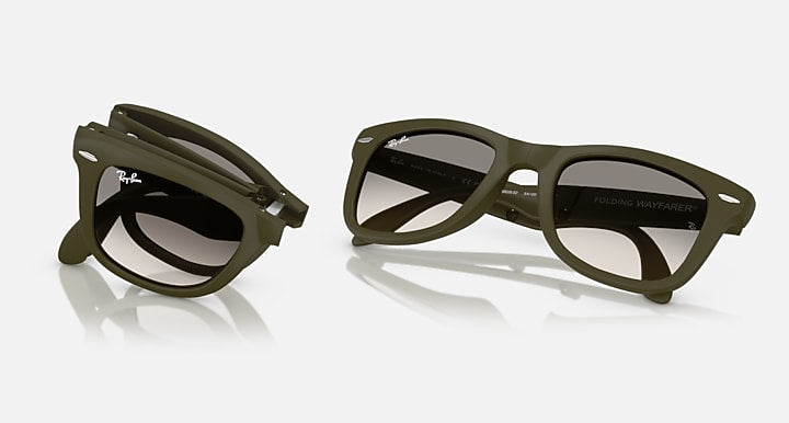 Ray-Ban WAYFARER FOLDING CLASSIC ONLINE ONLY LIMITED Matte Military Green with Clear Gradient Grey Gradient lenses - Folding Group