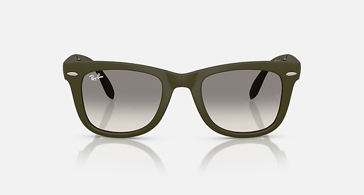 Ray-Ban WAYFARER FOLDING CLASSIC ONLINE ONLY LIMITED Matte Military Green with Clear Gradient Grey Gradient lenses - Front