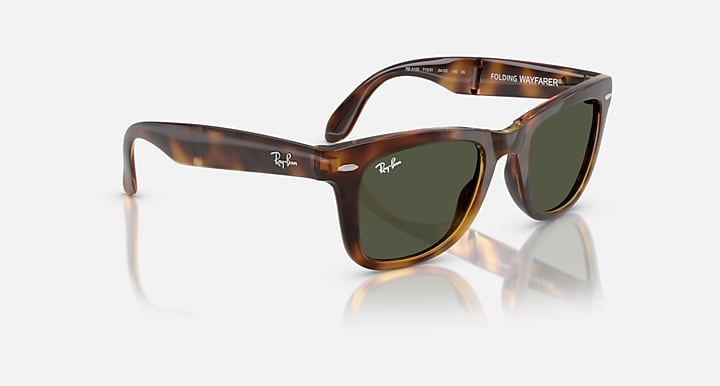 Ray-Ban WAYFARER FOLDING CLASSIC Havana with Green Solid Color lenses - Alternative
