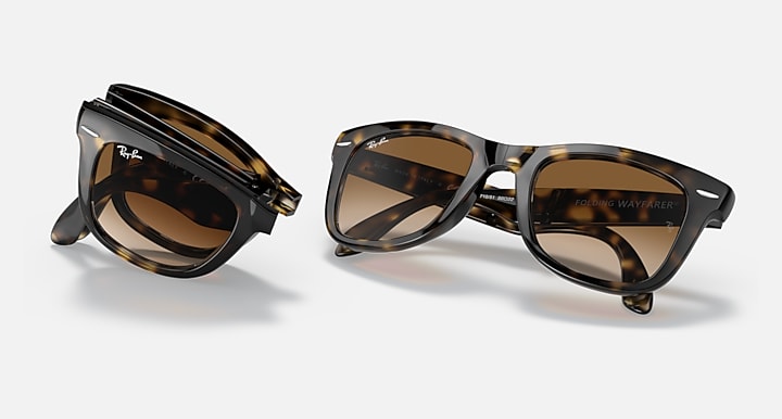 Ray-Ban WAYFARER FOLDING CLASSIC Light Havana with Light Brown Gradient Gradient lenses - Folding Group