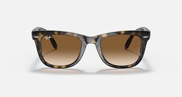 Ray-Ban WAYFARER FOLDING CLASSIC Light Havana with Light Brown Gradient Gradient lenses - Front