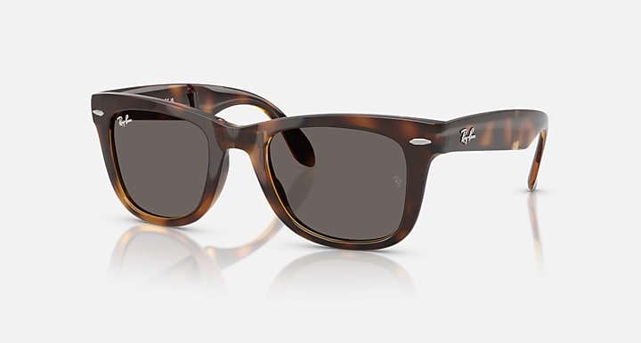 Ray-Ban WAYFARER FOLDING CLASSIC Havana with Dark Grey Solid Color lenses - Quarter