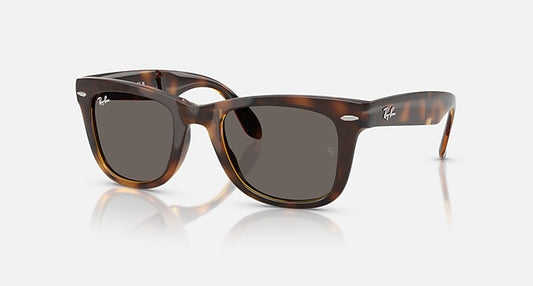 Ray-Ban WAYFARER FOLDING CLASSIC Havana with Dark Grey Solid Color lenses - Quarter