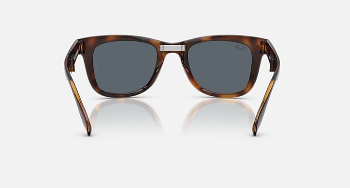Ray-Ban WAYFARER FOLDING CLASSIC Havana with Blue Solid Color lenses - Back