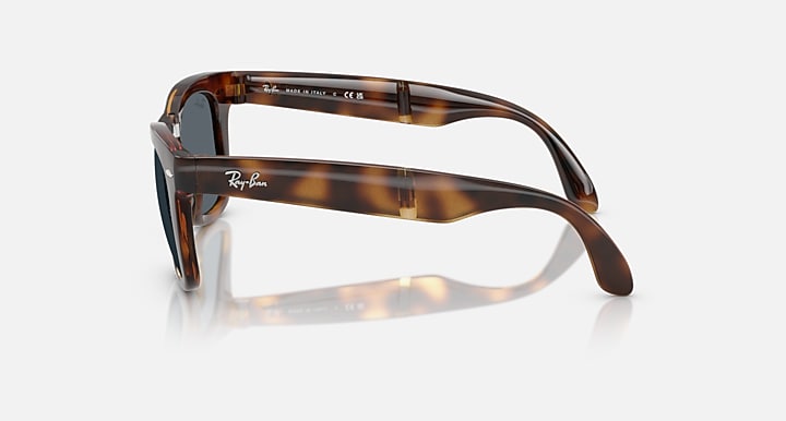 Ray-Ban WAYFARER FOLDING CLASSIC Havana with Blue Solid Color lenses - Lateral