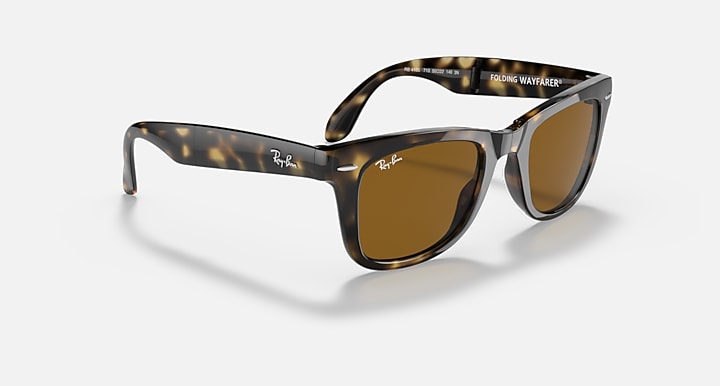 Ray-Ban WAYFARER FOLDING CLASSIC Light Havana with B-15 Brown Solid Color lenses - Alternative