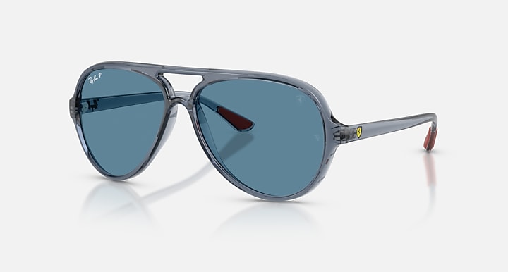 Ray-Ban SCUDERIA FERRARI MONZA LTD Transparent Blue with Blue Polarized+ Polarized+ lenses - Quarter