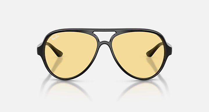 Ray-Ban CATS 5000 CLASSIC SUMMER CAPSULE Black with Yellow Solid Color lenses - Front