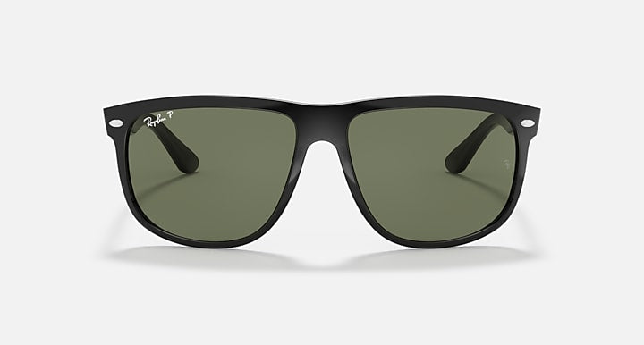 Ray-Ban BOYFRIEND Black with Dark Green Polarized Solid Color lenses - Front