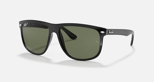 Ray-Ban BOYFRIEND Black with Dark Green Polarized Solid Color lenses - Quarter